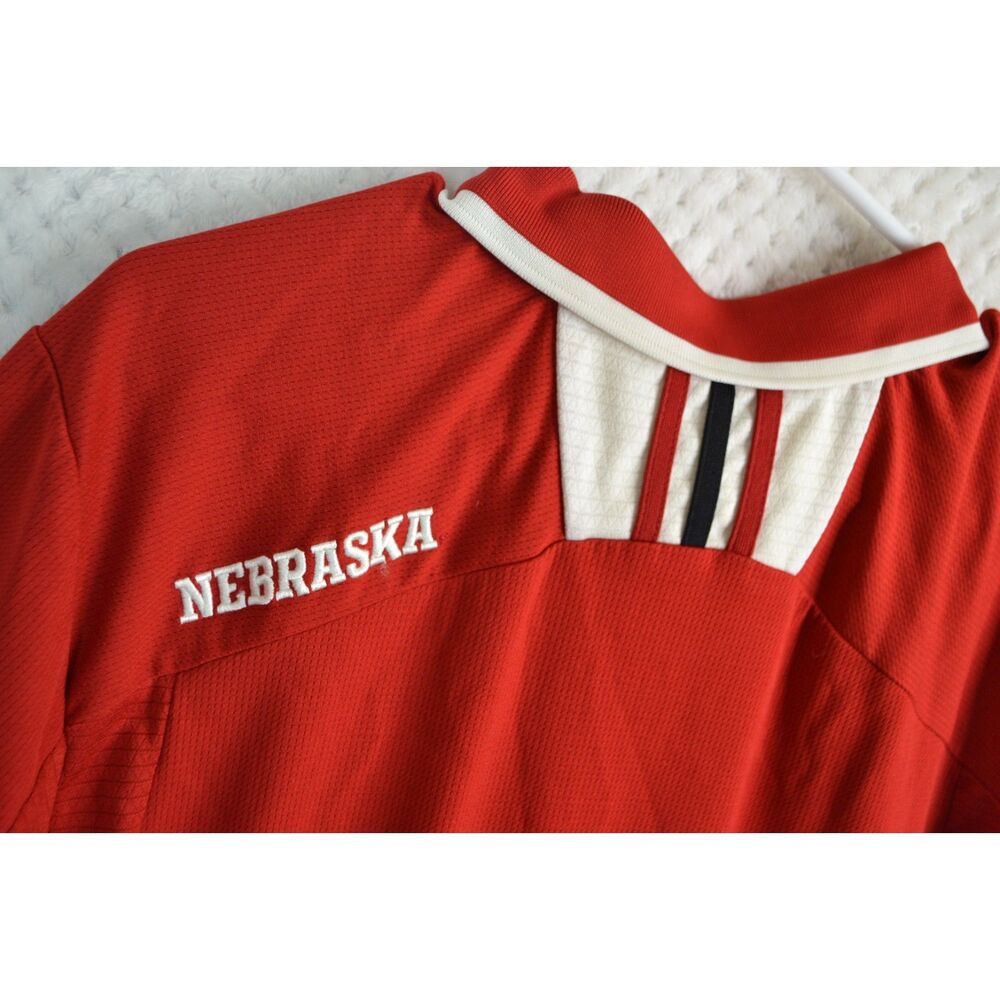 Adidas Climalite Nebraska Men's XL Red Short Sleeve Polo Shirt - Picture 13 of 14